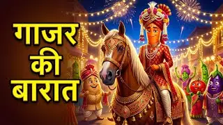 गाजर की बारात 🥕👑 | Funny Kids Song | Vegetable Wedding Cartoon