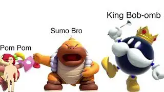All Super Mario Villains Characters Size Comparison without music