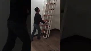 Retractable ladder in action! Way cool than normal stairs! Check it out!