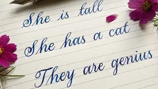 Simple cursive practice/ how to write in cursive practice/ #cursivewriting #onepagefourlines 