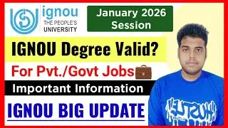 IGNOU Degree JOBS के लिए Valid है? | IGNOU Online Degree Valid For Govt Jobs | IGNOU University info