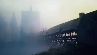 🦉 FOGGY AUTUMN MORNING AT HOGWARTS | Relaxing Nature Sounds, Wind, Owls Hooting | Harry Potter ASMR
