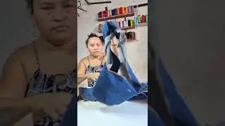 como fazer um vestido com uma cal&ccedil;a jeans #moda #costureira #costuretododia #moda #fashion #costura