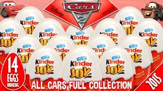 🔥14 Kinder Joy Disney Pixar Cars 2 Surprise Eggs ASMR Unboxing!