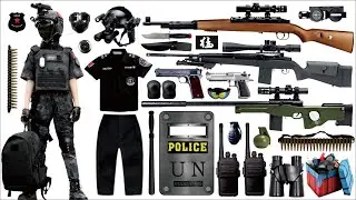 Unboxing mystery toy box, M249 light machine gun, M4 assault rifle, QZB191 automatic rifle, Glock