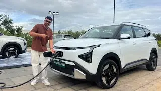 7 सिटर इलेक्ट्रिक कार किती रेंज देईल? Kia Carens Clavis EV Range Test Marathi Car News 