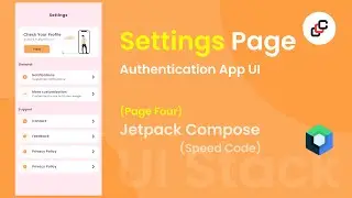 #4 Settings Page in Authentication App UI using jetpack compose | UI Stack