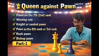 Queen vs Pawn | Winning Rules | Part 1 | Telugu + English | Beginner Chess