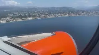 EasyJet Airbus 320 Landing Nice Airport (NCE) from Basel