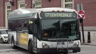 RIPTA GILLIG BRT BUS 1038 ON THE 57 TO CENTERDALE