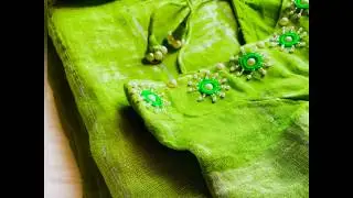 Aari work in normal needle stitch | old blouse transformation | cotton and linen saree blouse design