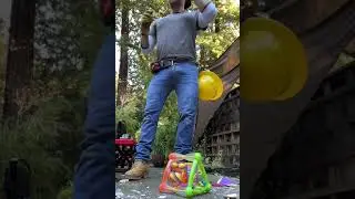 Compacting a Toddler Toy in my Work Boots - One Stomp and it Explodes