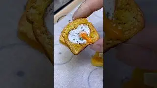 Polymer Clay Food: Egg in a Hole - Heart Shaped WIP