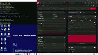 Beam coin mining, Asus 6800XT, settings