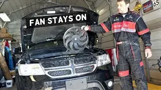 DODGE JOURNEY RADIATOR FAN STAYS ON ALL THE TIME. FIAT FREEMONT