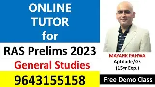 Online GS Tutor for RAS Prelims 2023|Online Tutor General Studies RAS Prelims|Online GS Tutor RAS