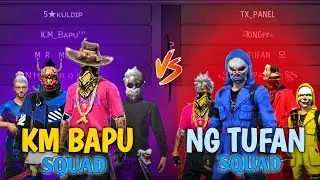 Free Fire 🔥 Class Squad 4vs4 😎🔥Hacker Game Play NG Tufan Vs KM Bapu 😎😱 OP Game Play 💥