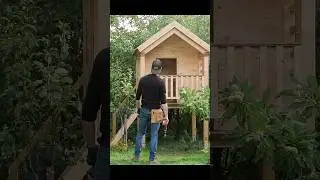 Superfast playhouse build😅🛠️🏡 #diy #woodworking #timelapse