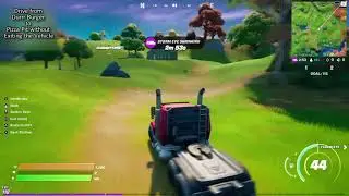 Fortnite, Drive from Durrr Burger to Pizza Pit without Exiting the Vehicle, Semi with Normal Wheels