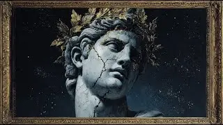 Cracked Greek Statue Art | Dark Classical Sculpture with Gold Accents | Artistic Screensaver