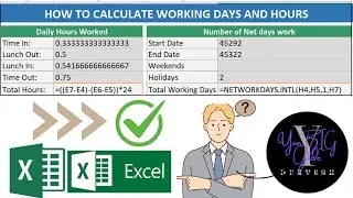 How to calculate working days in Excel ll How to calculate working Hours in Excel ll No Weekends