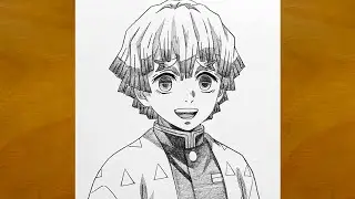 Drawing Zenitsu Agatsuma (Demon Slayer) – Easy Pencil Sketch