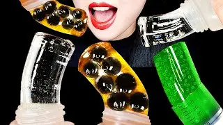 ASMR BOBA HONEY JELLY RECIPE, CLEAR HONEY, FROG EGGS HONEY JELLO, CLEAR FOODS 투명 디저트먹방 EATING SOUNDS