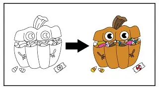 FREE COLORING PAGE - PUMPKIN CANDY JAR