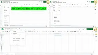 Google Sheets Tutorial-2 | About the headers (File, Edit, View)