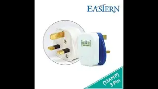EASTERN 13AMP,UMS 13/15AMP 3Pin Fused Plug Top,13A Switch Socket W/Neon (250V),333W,B,N,PT-130R...