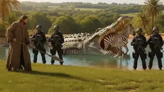 Zebra Saved from Giant Crocodile Attack  Amazing River Rescue Story