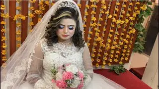 christain Nikah bride ful makeup ful hair style