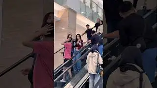 Escalator hammer prank