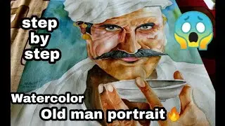 How to paint an old man / Watercolor Portrait Painting Tutorial for beginners
