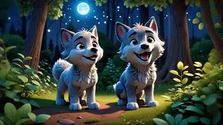 Two Baby Wolves Howl at the Moon | Fun Animal Night Song for Kids | Nursery Rhymes and Baby Songs