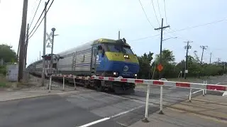 Excellent K5LLA Horn - LIRR 413 EMD DE30AC Leading Double Decker Trains Compilation