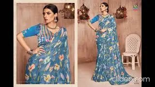 VISHAL PRINTS GRACE PATTERNED PRINTED CHIFFON SAREE COLLECTION