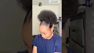 Sleek 4c natural Afro puff hairstyle 💕