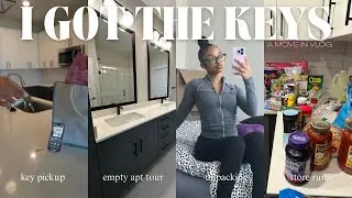 MY NEW CHAPTER EP 2: I GOT THE KEYS  empty apt tour, unpacking & store runs