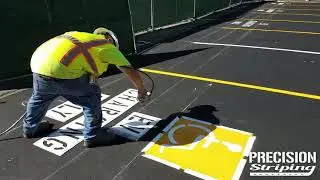 How to paint an Electric Vehicle Handicap Parking Stall. Precision Striping Inc. San Diego