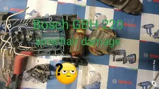 BOSCH ROTARY HAMMER DRILL GBH 220 ARMATURE SHORT CHECK AND REPAIR 