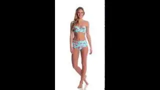 Betsey Johnson Garden Rose Hi-Waist Bikini Bottom | SwimOutlet.com