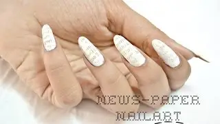 Newspaper Print Nail Art