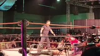 DARK SHEIK Drives JAI VIDAL Through 2 CHAIRS LIVE at GCW DOWNWARD SPIRAL in LAS VEGAS, NV!