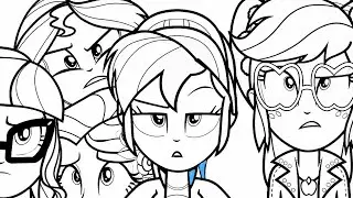 MLP Мой маленький пони Раскраска Девочки из Эквестрии