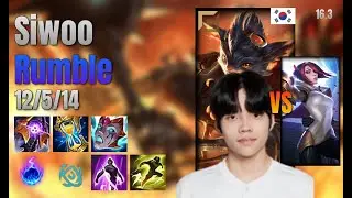 Siwoo Top Rumble vs Fiora lol KR solo rank Full Game 16.3 | 시우 럼블 vs 피오라