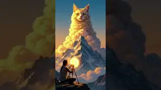The Cat on the Mountain (Surreal Art) #FantasyArt #Surrealism
