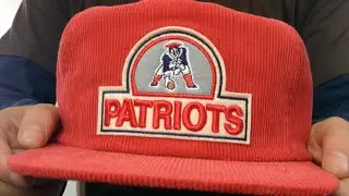Patriots 'FELT-PATCH CORD SNAPBACK' Red Hat by Mitchell and Ness