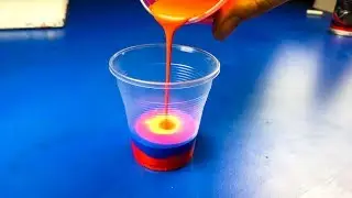 Gorgeous Acrylic Pouring Experiment With The Flip Cup Method