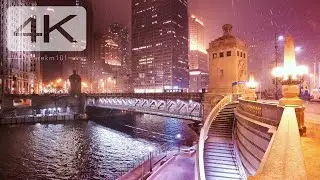 ❄️ Chicago 4K Tour during 2021 snowstorm -  Millennium Park, Michigan Ave, Magnificent Mile [4K]